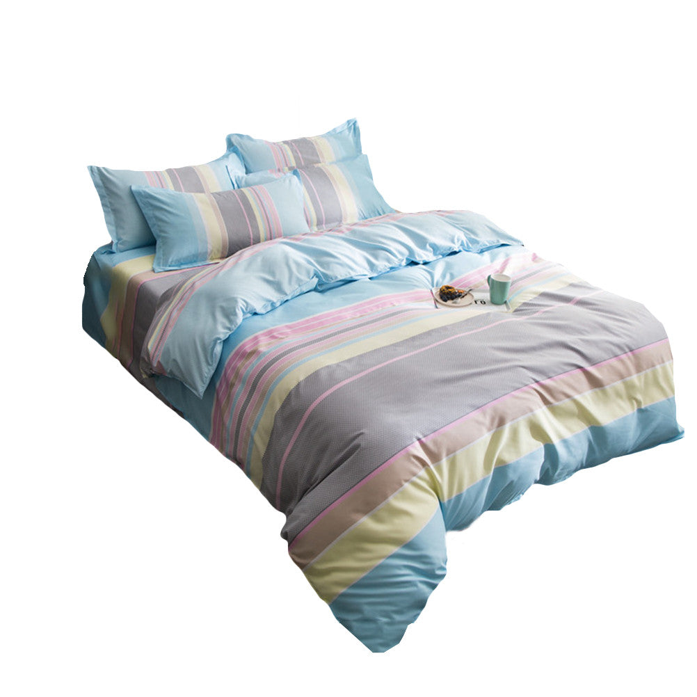 4 Pcs Comfy Premium Bedding Set Soft Comforter Set Simple Style Bed Sheets No Filling