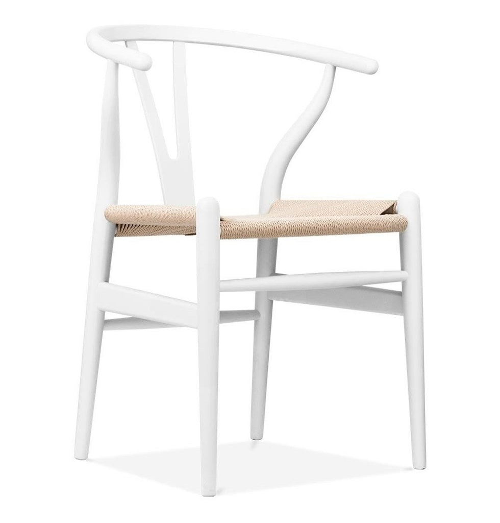 Wishbone Chair CH24 Y Chair - White & Natural Paper Cord - Reproduction