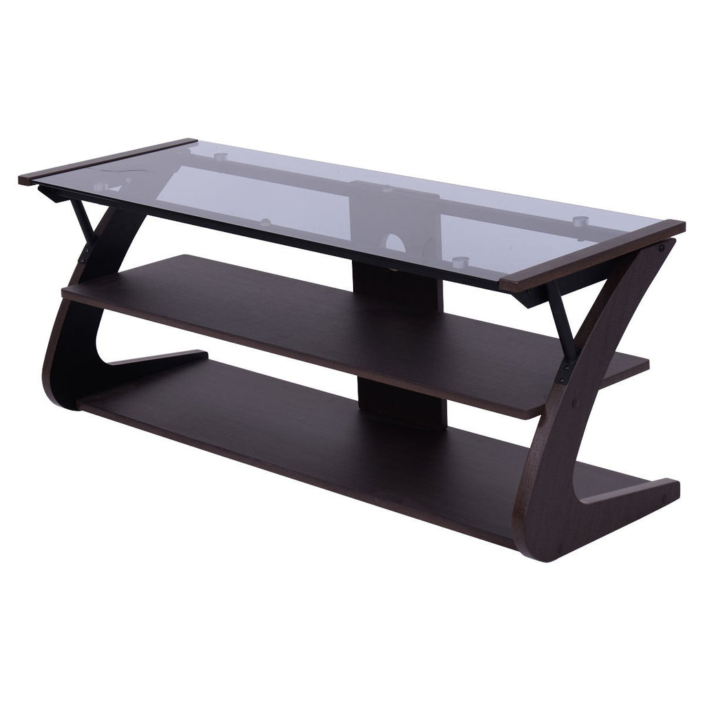 3-Tier Tempered Glass Top TV Stand